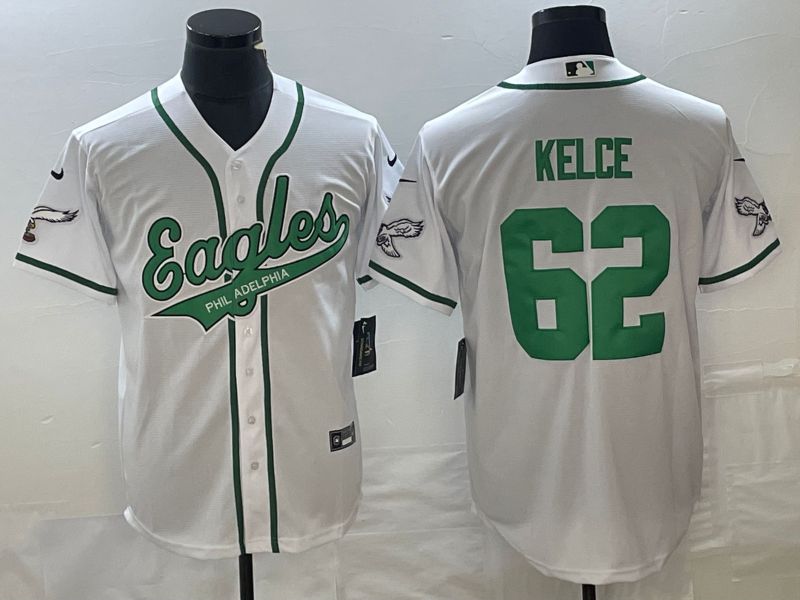 Men Philadelphia Eagles #62 Kelce White Co Branding Game NFL Jersey style 2->philadelphia eagles->NFL Jersey